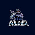 Soldier mascot logo design vector Soldier logo warrior logo
