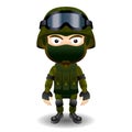 Soldier military character combat black mask