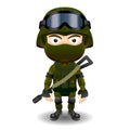 Soldier military character combat black mask male