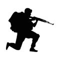 Soldier military with rifle silhouette figure