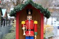 Soldier nutcracker statue at a Christmas market Royalty Free Stock Photo