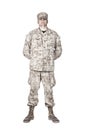 Soldier in parade rest position front view shoot Royalty Free Stock Photo