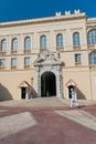 Soldier patrol in front of the Prince's Palace of Monaco