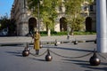 Soldier on patrol by the Parliament House, Budapest