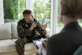 Soldier with posttraumatic stress disorder Royalty Free Stock Photo