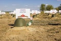 Soldier's helmet on a grave of the Soviet soldier. Volgograd, Ru