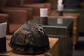 Soldier`s Helmet On The Table