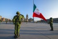 Soldier salute on Zocalo in Mexico City, Mexico