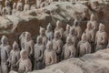 Soldier sculptures in the Pit 1 of the Army of Terracotta Warriors near Xi& x27;an, Shaanxi province, Chi