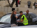 A soldier and a security guard at the Western Wall in Jerusalem