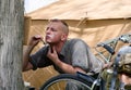 Soldier shaving