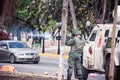 Soldier shooting protesters in Venezuela