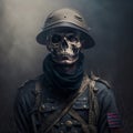 A soldier with skeleton mask digital art Royalty Free Stock Photo