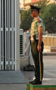 Soldier stands guard at the entrance to Tiananmen square