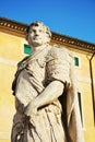 Soldier statue and cathedral in Castelfranco Veneto, Treviso Royalty Free Stock Photo