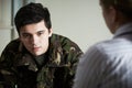 Soldier Suffering With Stress Talking To Counselor Royalty Free Stock Photo