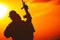 Soldier Sunset Silhouette