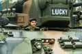 Soldier in tank on Romanian military parade