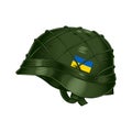 Soldier ukraine army helmet line art vintage tattoo or print design vector illustration