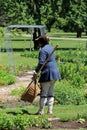 Soldier working in garrison gardens,King's Garden,Fort Ticonderoga,New York,2015