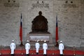 Soldiers attend a call at the Chiang Kai Shek Memorial Hall in Taipei, Taiwan