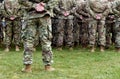 Soldiers from the back. troops, army, military men Royalty Free Stock Photo