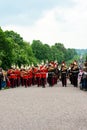 Windsor, UK - May 18 2019: The Household Cavalry mark their departure from Comberme Barracks Royalty Free Stock Photo