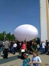 soldiers carry the airship