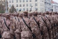 Soldiers of Czech Army are marching on military parade Royalty Free Stock Photo