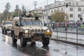 Soldiers of Czech Army are riding Iveco LMV on military parade