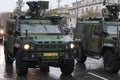 Soldiers of Czech Army are riding Iveco LMV on military parade