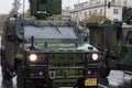 Soldiers of Czech Army are riding Iveco LMV on military parade