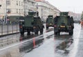 Soldiers of Czech Army are riding Iveco LMV on military parade