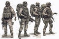 Soldiers in full gear. illustration of soldiers in full gear. Special Forces Military Unit in Full Tactical Gear, AI Generated