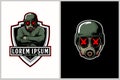 Soldiers with gas mask cartoon vector for e-Sport logo template