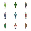 Soldiers icons set, cartoon style Royalty Free Stock Photo