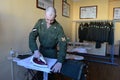 Soldiers of internal troops stroking form in the utility room of the barracks. Royalty Free Stock Photo