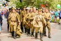 Reconstruction of the March of Soldiers of the Second World War Royalty Free Stock Photo