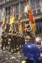 Soldiers Marching with Flags, Ticker Tape Parade, New York City, New York Royalty Free Stock Photo