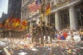 Soldiers Marching with Flags, Ticker Tape Parade, New York City, New York Royalty Free Stock Photo