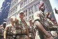 Soldiers Marching in Ticker Tape Parade, New York City, New York Royalty Free Stock Photo