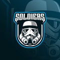 Soldiers mascot logo design vector with modern illustration concept style for badge, emblem and tshirt printing. head soldiers Royalty Free Stock Photo