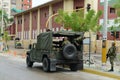 Soldiers patrol the city in Riohacha; Colombia