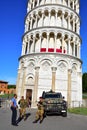 Soldiers and Police Guarding The Leaning Tower of Pisa, Tuscany, Italy