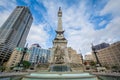 The Soldiers and Sailors Monument in downtown Indianapolis, Indiana
