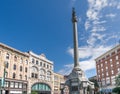 The Soldiers and Sailors Monument, a 50-foot granite column crowned by The Call to Arms, a 17-