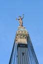 Soldiers and Sailors Monument with Victory Statue with Blue Sky in Indianapolis, IN