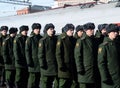 Soldiers of the Separate Commandant Preobrazhensky Regiment at the Kazan Station in Moscow