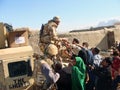 Soldiers sharing food in Afghanistan