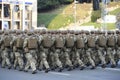 Soldiers of Special forces marching. Military parade dedicated to Day of Independence of Ukraine Royalty Free Stock Photo